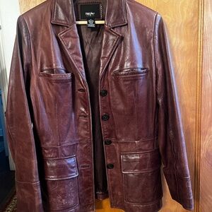 Burgundy leather jacket